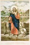 Historic Etching of Jesus the Good Shepherd, adapted from image at loc.gov