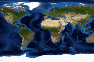 Earth Satellite Image in Style of Projection Map