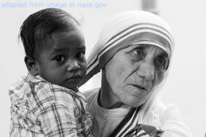 File Photo of Saint Teresa of Calcutta Holding Child