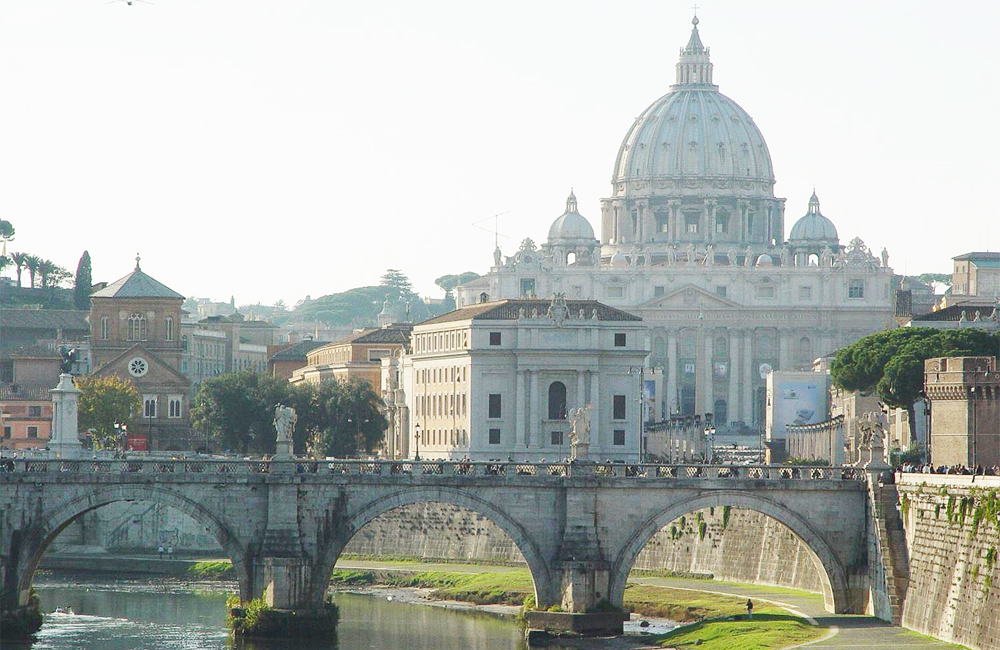 View of St. Peter's Basilica at Vatican from River