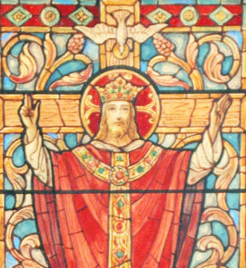 Christ the King Historic Image Print For Planned Stained Glass Window, adapted from image at loc.gov