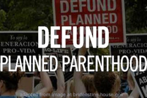 Defund Planned Parenthood, With Background Collage