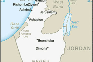 Map of Holy Land Featuring Israel and Palestine and Environs