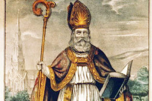Saint Patrick Etching, from 19th Century adapted from image at loc.gov