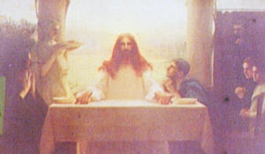 Christ Breaking Bread, Photograph of Painting, adapted from image at loc.gov with credit to Detroit Publishing Co.