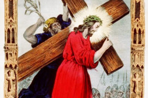 Jesus Carries the Cross, adapted from image at loc.gov