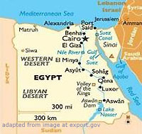 Egypt Map, adapted from image at export.gov