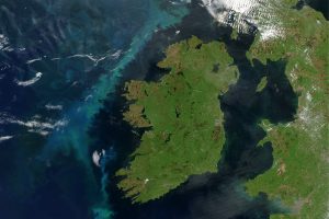 Ireland Satellite Image, adapted from .gov image