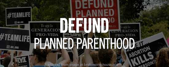 Defund Planned Parenthood, Over Scene of Prolife Demonstrators