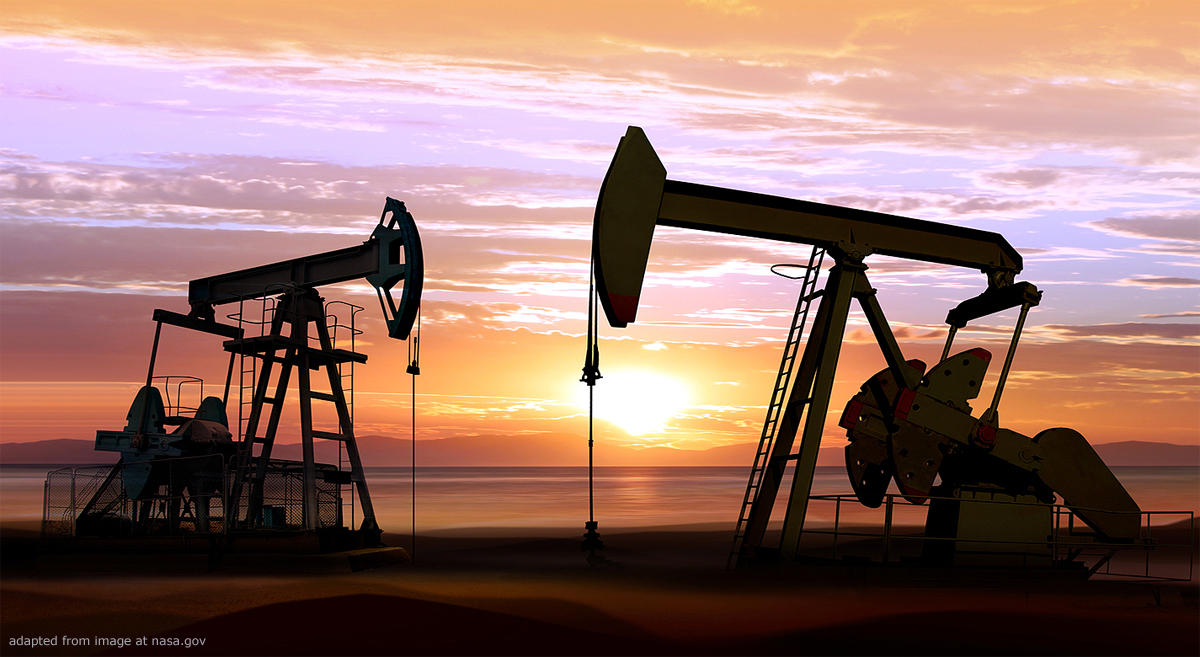Oil Wells and Sunset