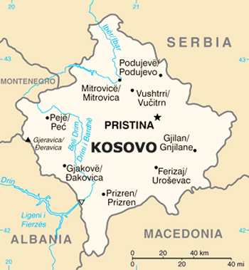Map of Kosovo and Environs
