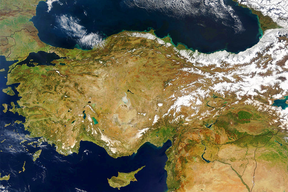 Turkey Satellite Photo adapted from image at nasa.gov