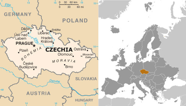 Maps of Czech Republic and Environs, adapted from images at CIA.gov by Steven C. Welsh :: stevencwelsh.com :: stevencwelsh.info