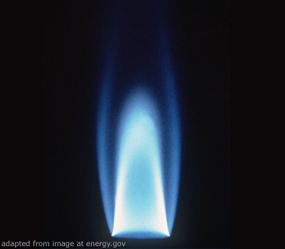 File Photo of Gas Flame, adapted from image at energy.gov