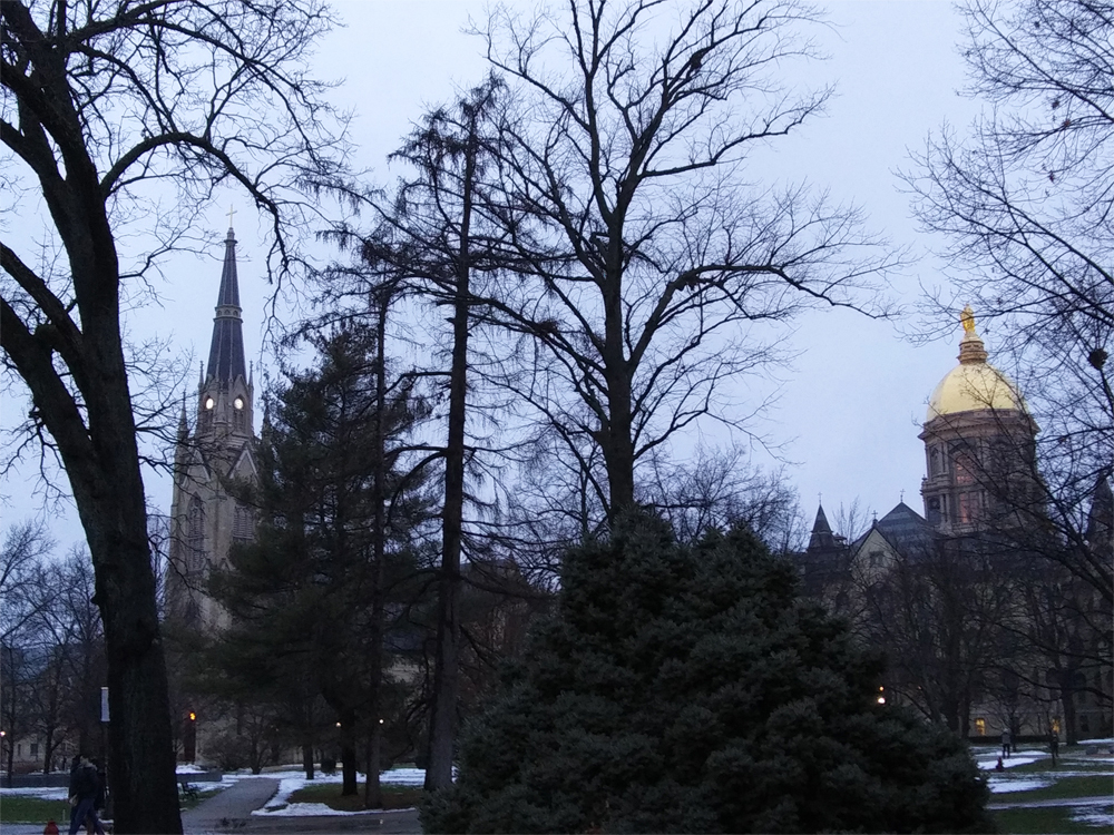 File Photo of Basilica of the Sacred Heart and Golden Dome in Winter at University of Notre Dame (c) Steven C. Welsh, All Rights Reserved