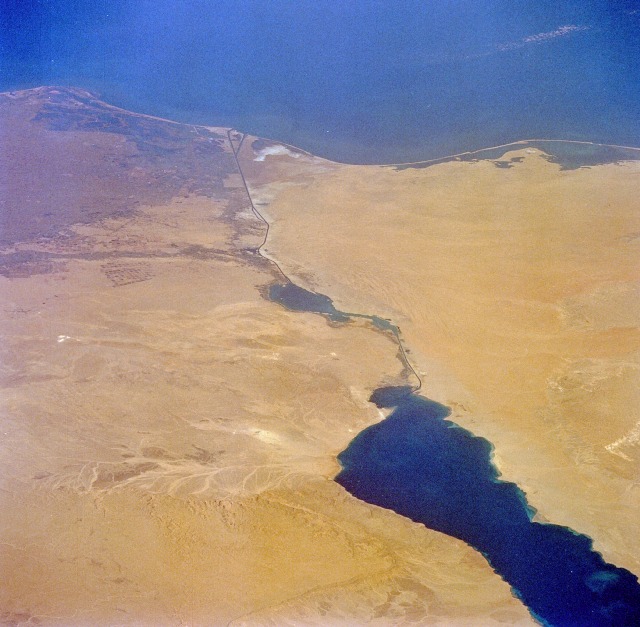 Suez Area, adapted from nimage at nasa.gov