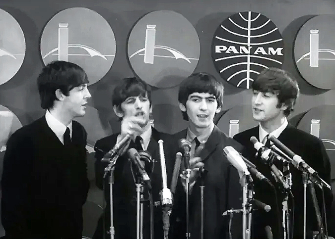 Beatles Airport Press Conference, adapted from image at archives.org