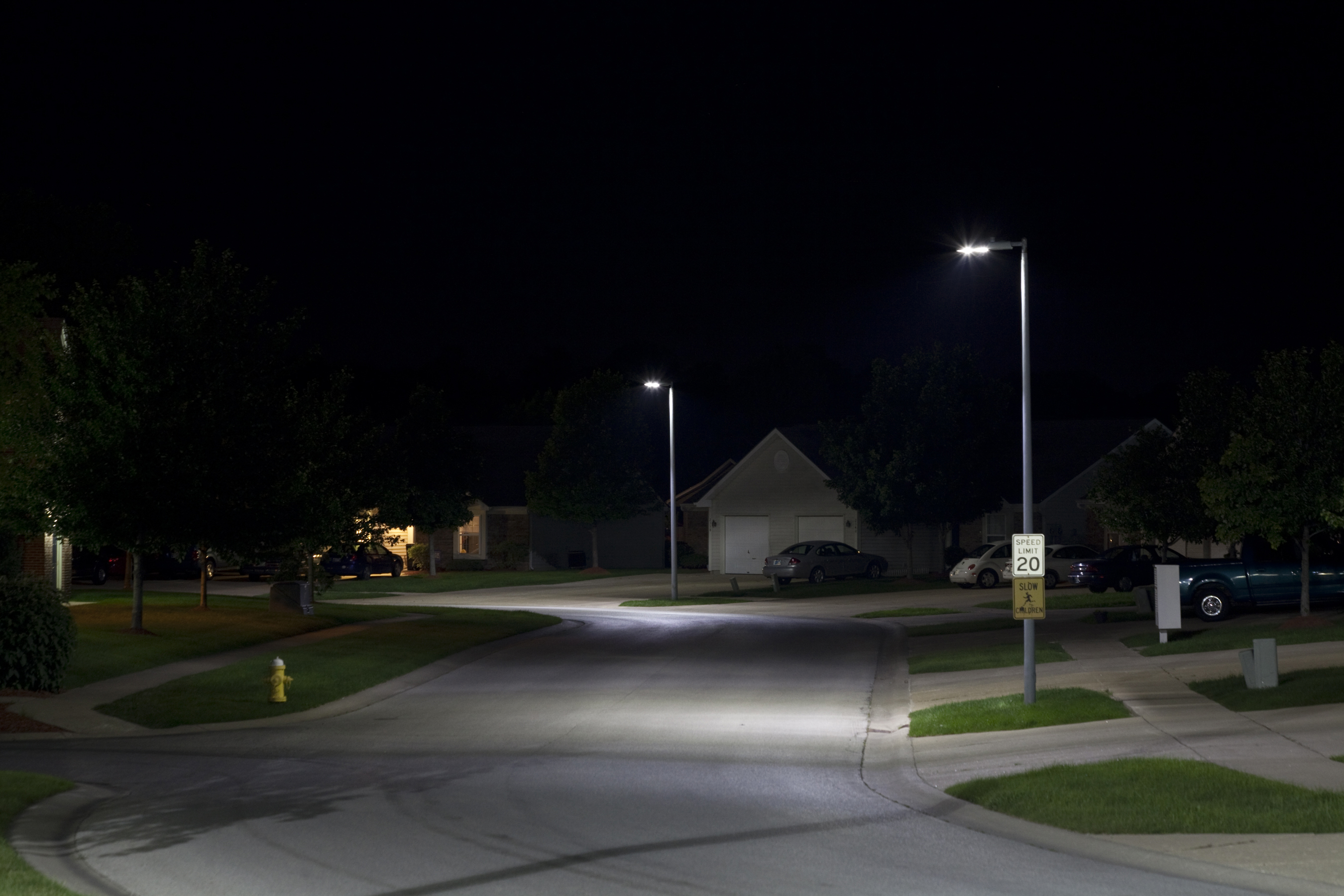 File Photo of Blue Street Lights, adapted from image ate energy.gov