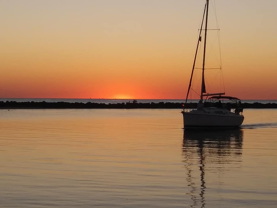 Sunset, Water, Boat, Jetty copyright Steven C. Welsh