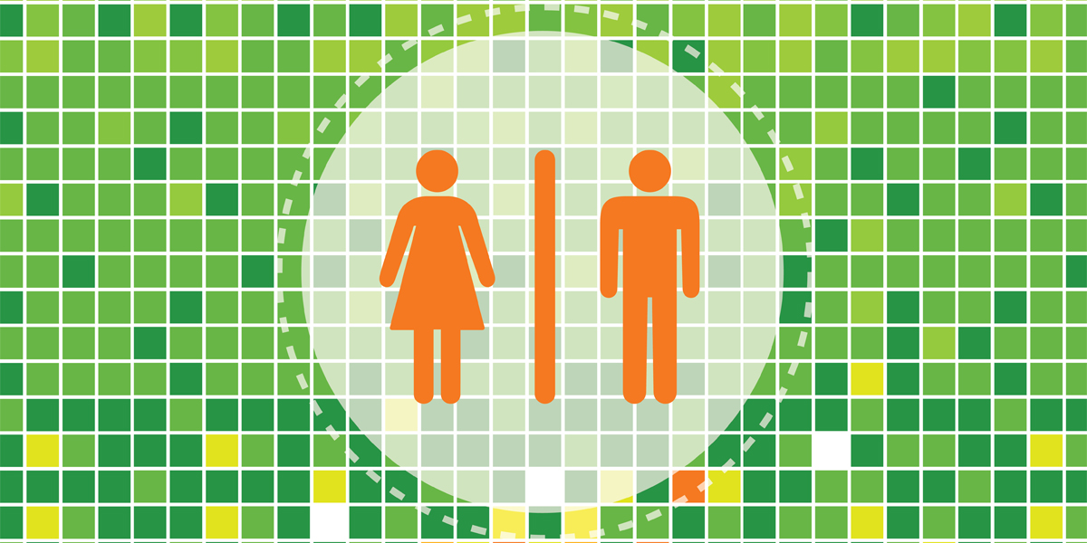 Stylized Artist's Rendition of Abstract Figures Representing Female and Male, adapted from mcc.gov image