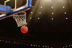 File Photo of Basketball and Hoop with Net, adapted from image at dhs.gov