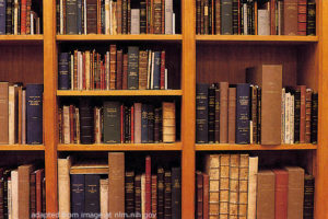 File Photo of Books on Bookcase, adapted from image at nih.gov